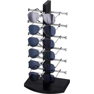 Polmart Sunglass / Eyewears Display Stand, Black (Single-Tower, 6-Pair Capacity)