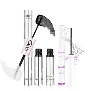 GAQQI Lash Bond and Seal + Remover 3 in 1 Set, 10ml Lash Cluster Glue Waterproof for Eyelash Clusters, 5ml Eyelash Remover Gentle Formula, Strong Hold for 72H+
