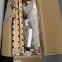 HITNET Tall Narrow Bookshelf, 5 Tier Bathroom Shelf Bamboo, Floor Standing Display Storage Organizer for Small Space, Adjustable Shelves, Natural Wood Bookcase