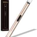 REIDEA Candle Lighter Electronic Arc Windproof Flameless USB Rechargeable Lighter with Safe Button for Home Kitchen, S4, Champagne Gold