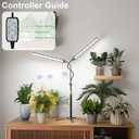 GooingTop Grow Light for Indoor Plants,5000K Full Spectrum Growing Plant Lamp with White Red Blue LED for Pots Succulents Seed Starting,Height Adjustable 10-32'' with Optional Dimming & Timer (XX Large, Black)