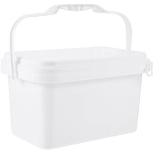 Luxshiny Paint Bucket with Lid 2 Gallon Square Container Large Capacity White Plastic Storage Bucket with Handle Wide Mouth for Easy Pouring Sealed Cover for Home Paint and Chemical Storage