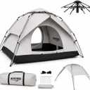 Pop Up Camping Tent with Screen Porch, 3 Person,4-Season Waterproof, One Size