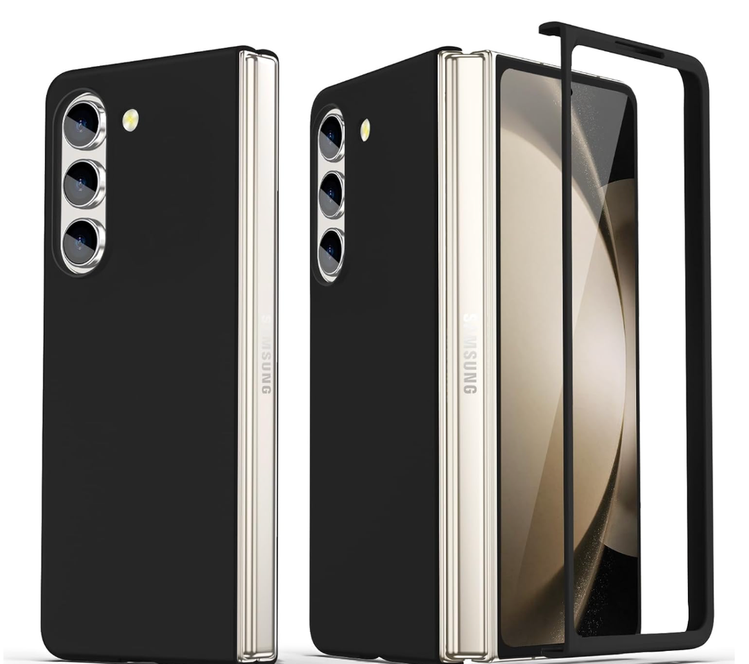 Compatible for Samsung Galaxy Z Fold 5 Case, Ultra-Thin Silky Hard PC Matte Bumper Cute Pretty Phone Case Cover for Samsung Galaxy Z Fold 5 5G, Black(12-26)