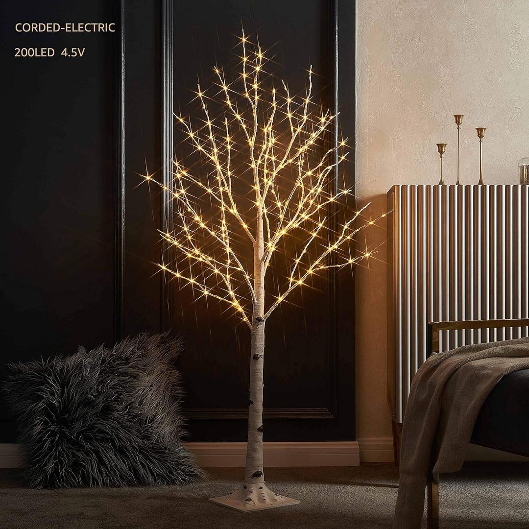 LITBLOOM Lighted Birch Twig Tree with Fairy Lights 4FT 200 LED Lights for Indoor Outdoor Home Christmas Easter Holiday Decoration