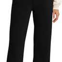 Turnhier Womens Wide Leg Sweatpants Pants Drawstring Casual Athletic Workout Lounge Pants with Pockets (Black, S)