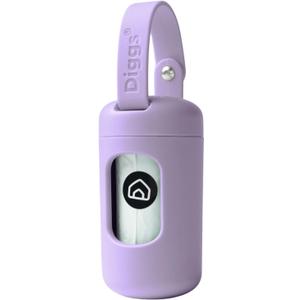 DIGGS Dog Poop Bag Dispenser for Leash - Premium Dog Waste Bag Holder with Easy One-Hand Dispensing (Lilac)