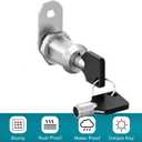 3 x Cabinet Locks with Keys,1-1/8inch Cabinet Cam Lock Keyed Alike,Secure Drawer File Cabinet Mailbox Lock RV Storage Locks Replacement Set, Zinc Alloy (Silvery,1 Pack)