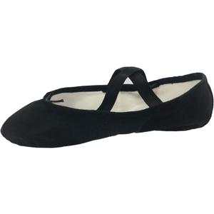 Danzcue Adult Split Sole Canvas Ballet Slipper (Black)