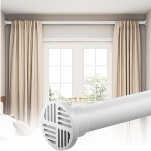 Tension Curtain Rod by EZFurni, 82 to 123 Inch Adjustable, No Drill Curtain Rods for Windows, Heavy Duty Tension Rod for Window Treatment, Room Divider with Blackout Curtains, Renter Friendly, White