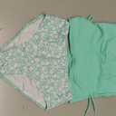 Girls Tankini Swimsuits Two Piece Bathing Suit Drawstring Swimwear Set for Girls(Green, 11-12Y)