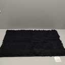 Ultra Soft Texture Chenille Plush Bath Rugs Floor Mats, Bath Rug Non Slip Microfiber Door Mat for Kitchen/Entryway/Living Room (25 x 16 inches, Black)