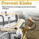 Garden Hose Bib Adapter, 90 Degree Brass Hose Elbow and 1-1/16" Fine Thread Female x 3/4 GHT Male Backflow Preventer Adapter, Garden Hose Connector (2 Set)