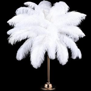 Retrowavy 30 Pcs 14-16 Inches Large Natural Ostrich Feathers Bulk for Centerpieces for Wedding Party Centerpieces Home Decoration Flower Arrangement (White)