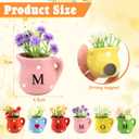 ZOCONE 6 Pcs mini vase fridge magnets, cute fridge magnets, I Love You Mom Magnetic Vase, Birthday Gifts for Mom, Mothers' Day 3D Ceramic Flower Pot for Refrigerator, Kitchen, Office Locker Decoration