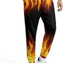 Mens Sweatpants 80s 90s Retro Joggers Sports Funny Workout Party Gym Pants with Pockets (Black, XL)