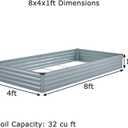 Foxlang 8x4x1ft(2 PCS) Galvanized Raised Garden Bed, Outdoor Planter Box Metal Patio Kit Planting Bed for Vegetables, Flowers, Herb, Gray