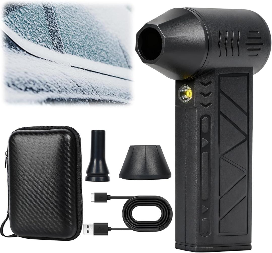 Snow Whiz Turbo Blower, 2026 Upgrade Snowwhiz Turbo Blower with Led, Mini Turbos Snow Blowers, 3 Gear Adjustable Super Power Turbo Breeze Electric Blow for Car for Car, Home, Keyboard, Computer