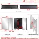 Fundin Black Aluminum Medicine Cabinet 24 x 24 Inch Recessed or Surface Mount, with Double Door and Adjustable Shelves., 24w X 24"h X 4.8"d