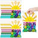 Panelee 50 Pcs Jesus Lives Plastic Goody Bags with Handles Easter Religious Treat Bags for Kids Jesus Lives Alleluia Christian Cross Candy Gift Bag for Easter Party Supplies Party Favor Decoration