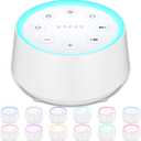 EasyHome Sleep Sound Machine White Noise Machines with 30 Soothing Sounds 12 Adjustable Night Light 10 Adjustment Brightness 32 Levels of Volume 5 Timers and Memory Function Home Travel Office, White