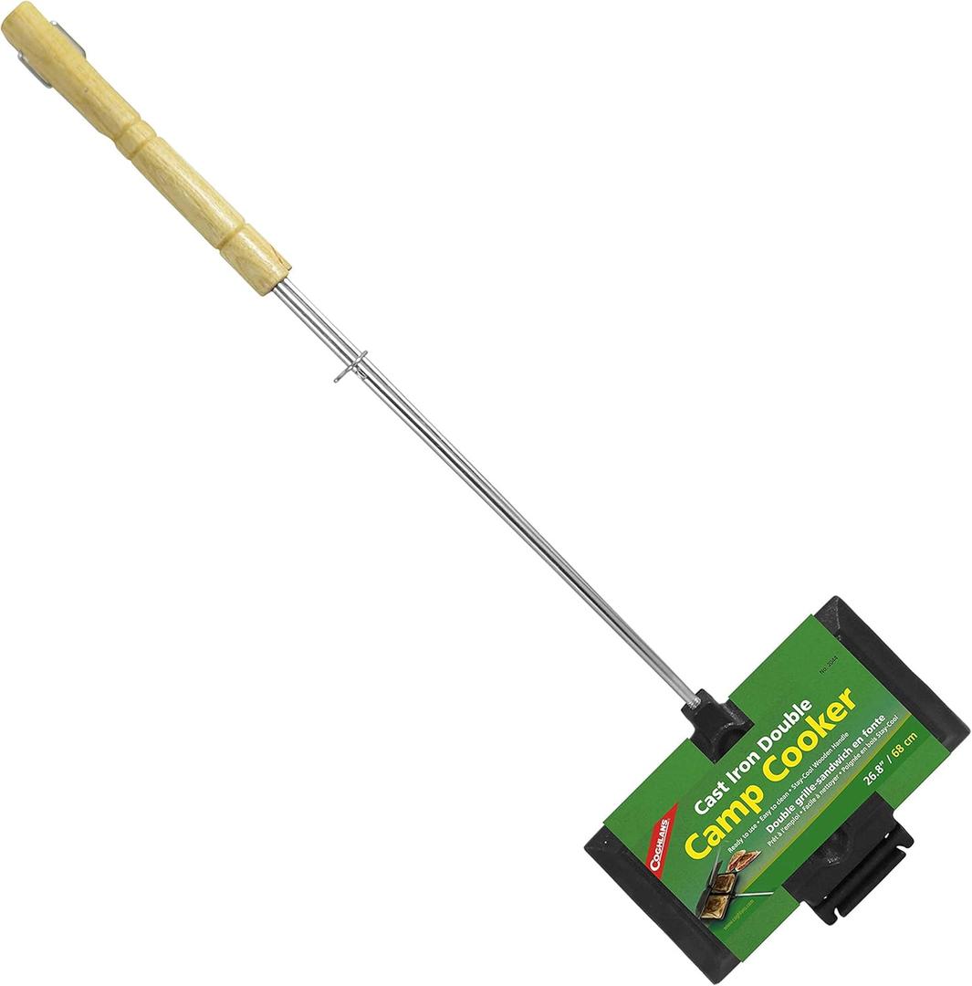 Coghlan's Cast Iron Cooker - Pre-Seasoned Pie Iron Sandwich Maker with Heat-Resistant, Removable Handles, Easy-to-Clean for Toasted Pies, Grilled Sandwiches, and Meats, For Campfire Cooking