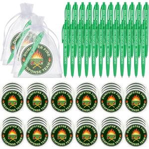 Eersida 48 Pcs Dumpster Fire Sticky Notes 30 Pages Each and Pens Funny Sticky Notes Desk Accessories with Organza Bags Appreciation Gifts Supplies for Students Office Coworker Employee Teacher