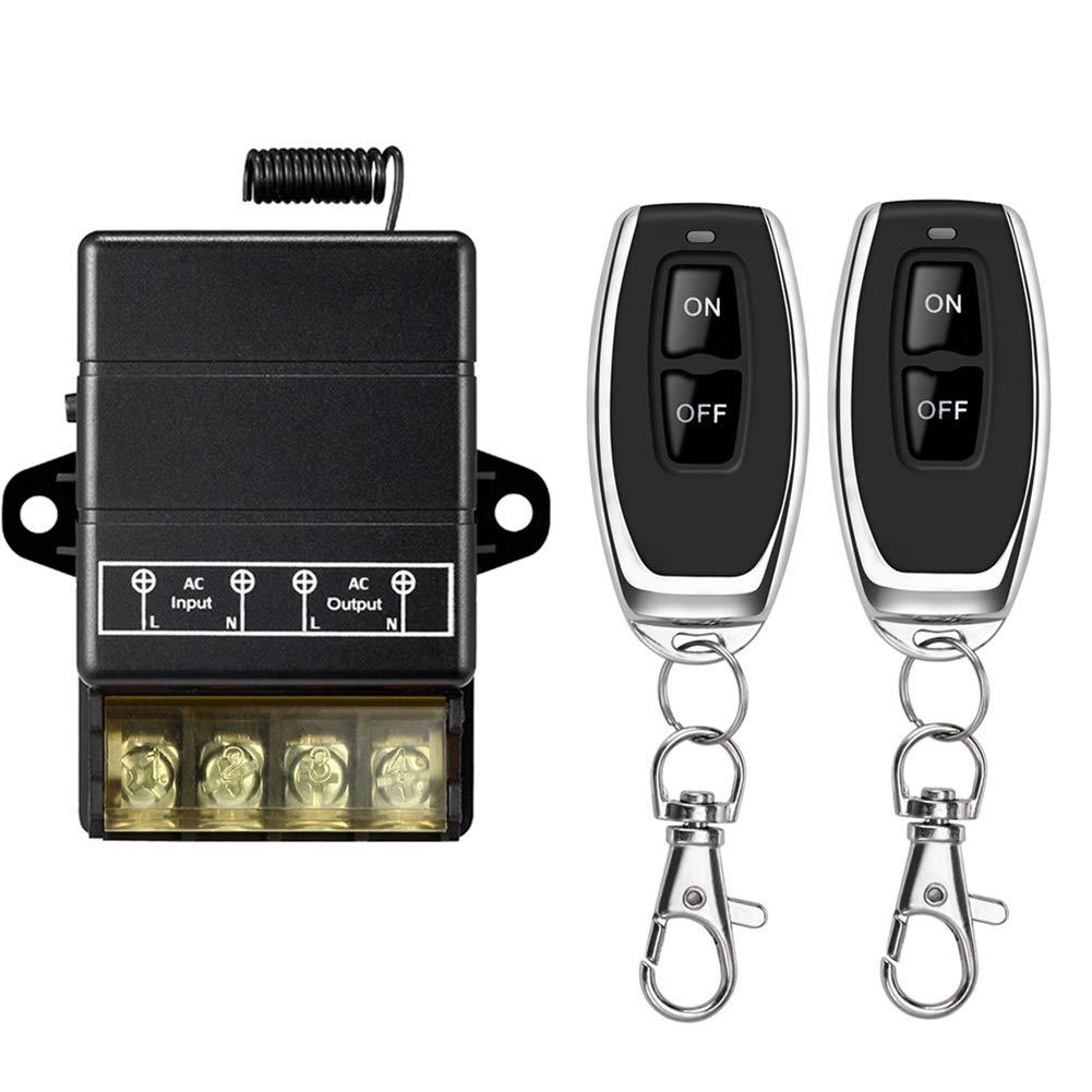 Wireless Remote Switch,AC 110V/120V/240V/40A Relay,Wireless RF Switch for Household Appliances,Pump,Dust Collector,Lights,and Electrical Equipment with 328ft Long Range(110V Remote Switch)