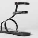 The Drop Women's Casper Gladiator Thong Ankle Sandal (8.5, Black)