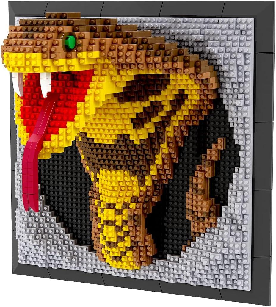 BDYDT Wall Art Snake Building Blocks Set; A Wall Decor Set for Adults Who Love Creative Hobbies(2376 Pieces) Toys Gifts for Kid and Adult