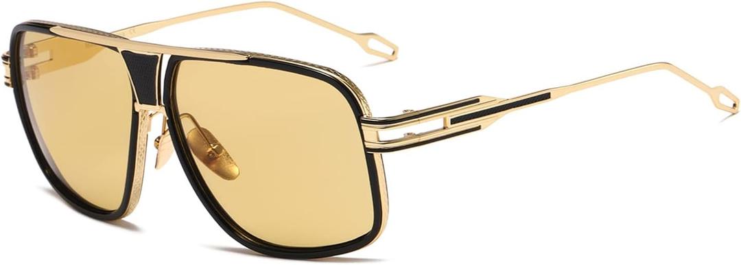 AEVOGUE Sunglasses For Men Goggle Alloy Big Frame Metal Punk Style Shield AE0336