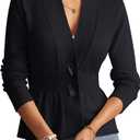 GRACE KARIN Women 2025 Button Down Lightweight Cardigan Casual Open Front Sweater Crochet Tops Knitted Coat, Medium Size