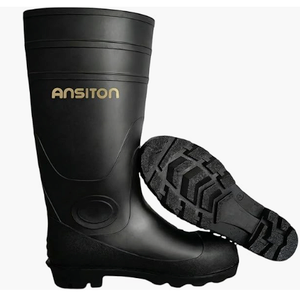 Rain Boots for Men Waterproof Mens Knee High with PVC Rubber Boots Mens Mud Boots, Comfort Lightweight Gardening Fishing Shoes for Yard Farm Outdoor Work (10.5, Black)