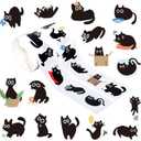 FYSUIMU 1000Pcs Black Cat Stickers Funny Cartoon Cat Meme Stickers 16 Style Halloween Self-Adhesive Label Decals for Craft Scrapbook Laptop Guitar Skateboard Envelope Card Party Favor Teacher Rewards