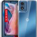 for Motorola Moto G-Play-2024 Case: Military-Grade Shockproof Phone Cover with Tempered Glass Screen Protector, Anti-Scratch & Reinforced Bumpers - Crystal Clear