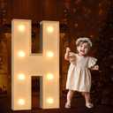 Marquee Letters 3 Feet Tall 3FT Large Light Up Letters H for Wedding Will You Marry Me Sign Happy Birthday Engagement Party Decorations Big Letterboard H