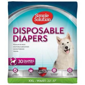 Simple Solution Dog Diapers Female, Dog Diapers, Potty Training, Super Absorbent, Breathable, Wetness Indicator for Urination, 2237 Inch Waist, (XXL, 30ct)