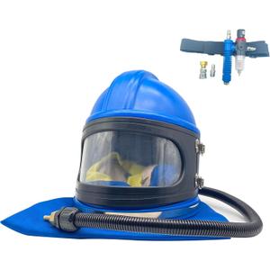 Sandblaster Helmet Safe Air Feed Sandblast Helmet with Shoulder Protective Sand Blast Hood Protector for Sandblasting Equipped with A Sandblaster Thermostat, One Size