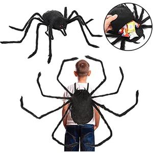 Giant Realistic Spider Costume & Decor - Outdoor/Indoor Giant Spider Props with Straps for Kids' Halloween Parties & Haunted Houses