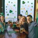 4 x 6 Pcs St Patricks Day Decorations Window Clings, Green Static Shamrock Window Stickers Reusable Spring Window Clings for Indoor Office School Home St Patricks Day Theme Party Decorations Supplies