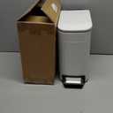 TrashAid Slim Bathroom Trash Can with Lid Soft Close, 6 Liter/1.6 Gallon Stainless Steel Small Garbage Can with Removable Inner Bucket, Step Pedal, Slim Wastebasket for Toilet, Office, Bedroom, White