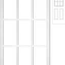 Pushglossy 20'' x 36'' Entry Door Frame Insert Only Replacement Kit (Glass Not Included) 9 Lite Exterior Front Door Window Frame Grille Inserts Replacement Kit for Home Improvement