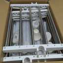 Lilyvane Over-The-Toilet Storage:97 to116 Adjustable 4-Tier Bathroom Organizer, Over The Toilet Storage Shelf for Small Rooms,Narrow Cabinet,Space Saving Bathroom Organizer, Stainless Steel (White)