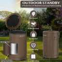 PAWZIDEA Dog Poop Trash Can Outside Odor Control, 3.1 Gallon, Waterproof | 7.8 in Activated Carbon Filter, Outdoor Dog Waste Trash Can with Lid, Pet Poop Container Bin, Metal Garbage Can Waste Station, Espresso-Walnut Brown 1-Pack
