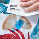 Newbridge Spring Rectangle Vinyl Flannel Backed Tablecloth, 60 x 102 Inch, Stone Crab Print, Blue and Red Indoor Outdoor Waterproof Vinyl Table Cloth, Cape Cod Clambake