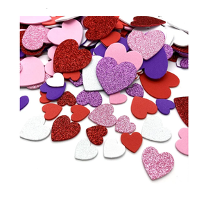360 Pcs Heart Stickers Self Adhesive Foam Hearts 3 Sizes 4 Colors Heart Shaped Decals in Glitter and Matte Red Pink White Purple for Valentine's Day Crafts Décor DIY Greeting Cards Mother's Day Cards
