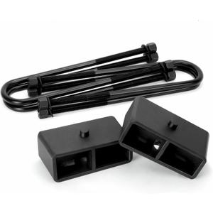 KSP 2" Rear Lift Kit for F250 F350, 2in Rear Lift Block for 2011-2024 F250 F350 Super Duty, 2pcs Lift Blocks with 4pcs Extended Square Leaf Spring Ubolts For Ford Pick up Trucks 2WD 2X2 4WD 4X4