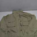 Women's Military Safari Cropped Jackets Button Down Lightweight Oversized Utility Anorak Coat with Pockets, L