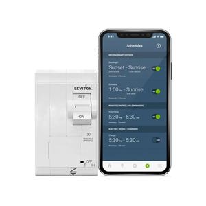 Leviton LB230-ST 2nd Gen Smart Circuit Breaker with Remote Control, Standard, 2-Pole 30 Amp, 120/240-Volt and 120/208-Volt, 10kA Interrupt Rating