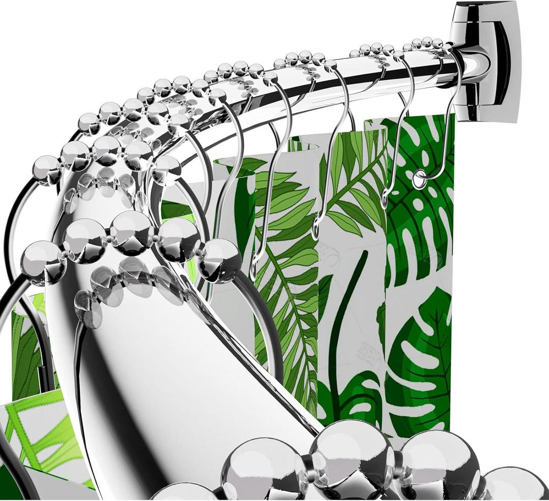 Curved Shower Curtain Rod 43-72 Inches Adjustable, Aluminum Shower Rod Rustproof, Round shower curtain rod, Curved Shower Rods for Bathroom, Bathtub, Stall, Chrome